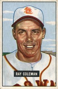 1951 Bowman #136 Ray Coleman Front