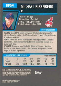 2006 Bowman Draft Picks & Prospects - Chrome Draft Picks #DP54 Michael Eisenberg Back