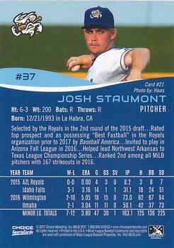 2017 Choice Omaha Storm Chasers #21 Josh Staumont Back