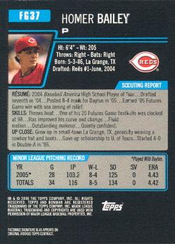 2006 Bowman Draft Picks & Prospects - Futures Game Prospects #FG37 Homer Bailey Back