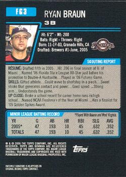 2006 Bowman Draft Picks & Prospects - Futures Game Prospects #FG3 Ryan Braun Back