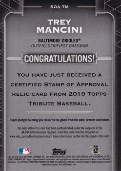 2019 Topps Tribute - Stamp of Approval Authenticated Relics #SOA-TM Trey Mancini Back