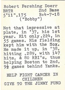 1972 TCMA The Yawkey Boston Red Sox #NNO Bobby Doerr Back