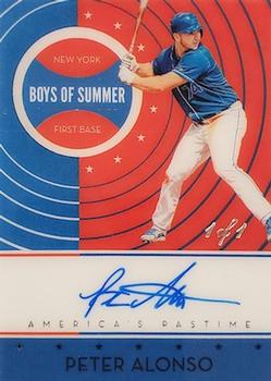 2019 Panini Chronicles - America's Pastime Boys of Summer Autographs Black #BOS-PA Pete Alonso Front