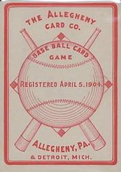 1904 Allegheny Card Company #NNO Brickyard Kennedy Back
