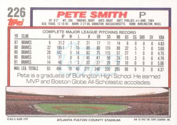 1992 Topps #226 Pete Smith Back