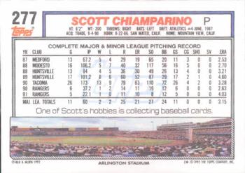1992 Topps #277 Scott Chiamparino Back