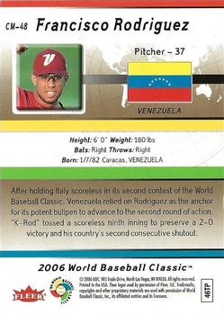 2006 Flair Showcase - World Baseball Classic #CM-48 Francisco Rodriguez Back