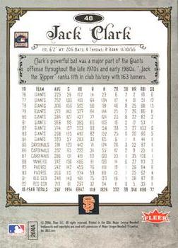 2006 Fleer Greats of the Game - Copper #48 Jack Clark Back