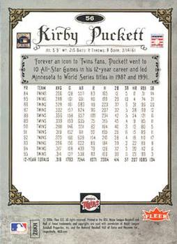 2006 Fleer Greats of the Game - Copper #56 Kirby Puckett Back