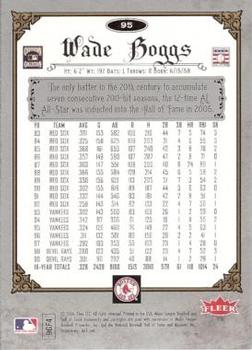 2006 Fleer Greats of the Game - Pewter #95 Wade Boggs Back