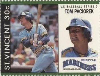 1989 St. Vincent Baseball Players Stamps #NNO Tom Paciorek Front