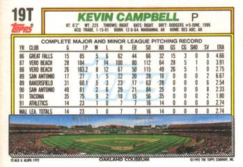 1992 Topps Traded #19T Kevin Campbell Back