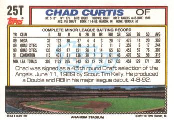 1992 Topps Traded #25T Chad Curtis Back