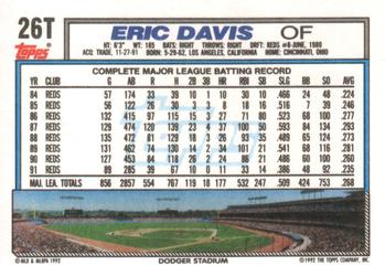 1992 Topps Traded #26T Eric Davis Back