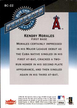 2006 Fleer Tradition - Blue Chip Prospects #BC-22 Kendry Morales Back