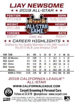 2019 Choice California League All-Star Game #38 Ljay Newsome Back