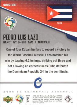 2006 SP Authentic - World Baseball Classic Future Watch #WBC-35 Pedro Luis Lazo Back