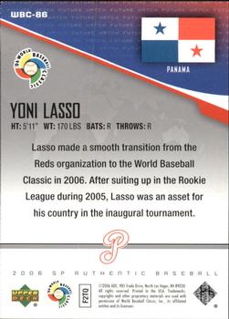 2006 SP Authentic - World Baseball Classic Future Watch #WBC-86 Yoni Lasso Back