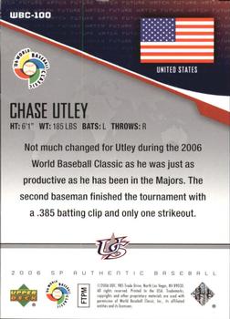 2006 SP Authentic - World Baseball Classic Future Watch #WBC-100 Chase Utley Back