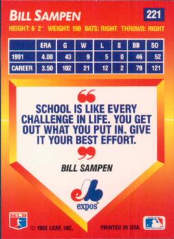 1992 Triple Play #221 Bill Sampen Back
