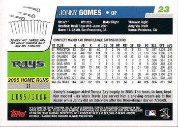 2006 Topps - Gold #23 Jonny Gomes Back