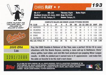 2006 Topps - Gold #193 Chris Ray Back