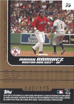 2006 Topps Co-Signers - Changing Faces Gold #DUO-A 73 Manny Ramirez / David Ortiz Back