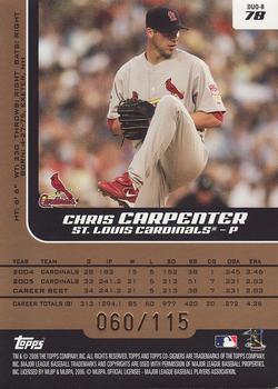 2006 Topps Co-Signers - Changing Faces Gold #DUO-B 78 Chris Carpenter / Scott Rolen Back