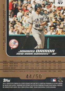 2006 Topps Co-Signers - Changing Faces Silver Gold #DUO-C 47 Johnny Damon / Hideki Matsui Back
