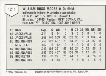 1989 ProCards Triple A #1211 Billy Moore Back