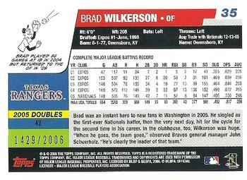 2006 Topps Opening Day - Red Foil #35 Brad Wilkerson Back