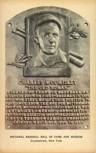 1946-52 Albertype Hall of Fame Plaque Postcards (Type 2) #NNO Charles Comiskey Front
