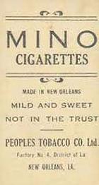 1911-16 People's Tobacco Mino (T216) #NNO Donie Bush Back