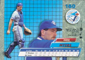1992 Ultra #150 Greg Myers Back