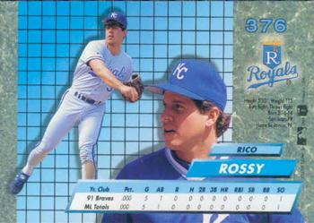 1992 Ultra #376 Rico Rossy Back