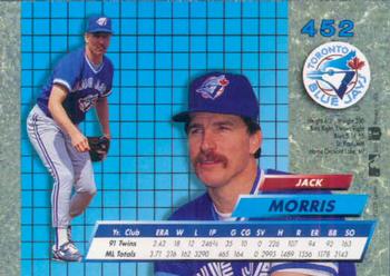 1992 Ultra #452 Jack Morris Back