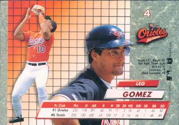 1992 Ultra #4 Leo Gomez Back