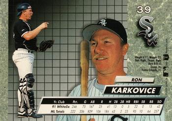 1992 Ultra #39 Ron Karkovice Back