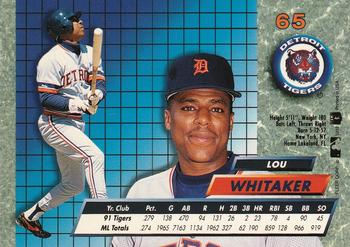 1992 Ultra #65 Lou Whitaker Back