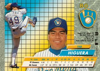 1992 Ultra #80 Ted Higuera Back