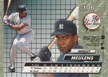 1992 Ultra #106 Hensley Meulens Back
