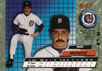 1992 Ultra #367 Mike Munoz Back