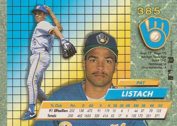 1992 Ultra #385 Pat Listach Back