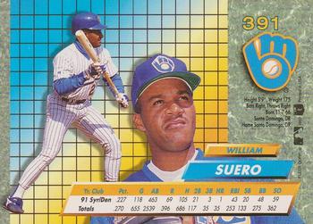 1992 Ultra #391 William Suero Back