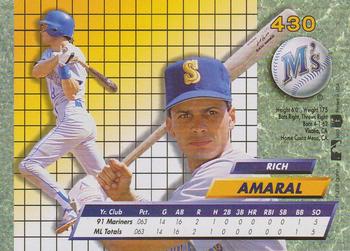 1992 Ultra #430 Rich Amaral Back