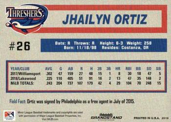 2019 Grandstand Clearwater Threshers #NNO Jhailyn Ortiz Back