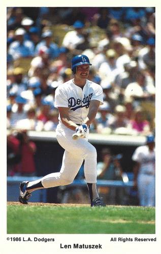 1986 Coca-Cola Los Angeles Dodgers #NNO Len Matuszek Front