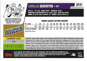 2006 Topps Updates & Highlights - Gold #UH161 Carlos Quentin Back