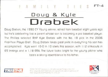 2006 TriStar Prospects Plus - Family Ties #FT-4 Doug Drabek / Kyle Drabek Back